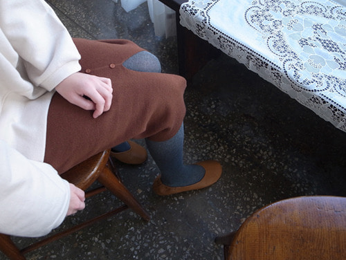 small button knit skirt