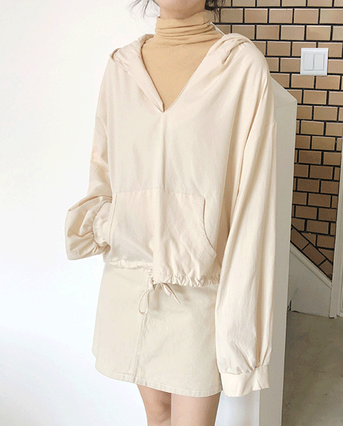 pocket hood blouse / 2colors