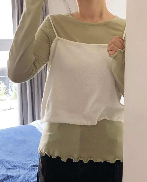 simple knit bustier : ivory