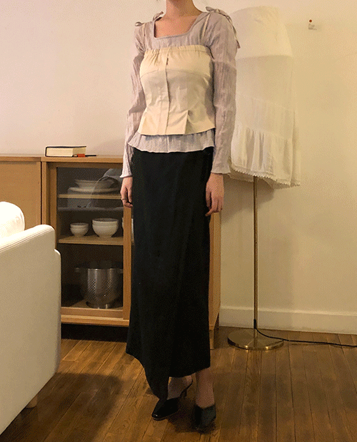 fade wrap skirt / 2color