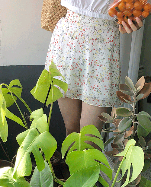 airy flower skirt : ivory