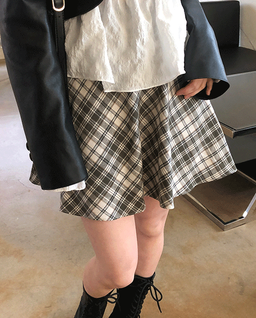 morning flare skirt : khaki