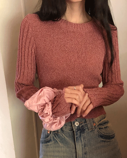 rose back open knit / 4color