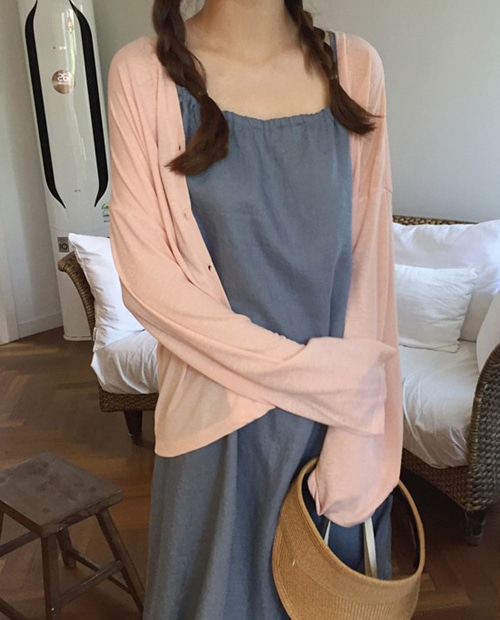 clean cardigan and tee : pink