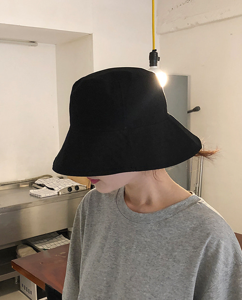 cotton hat : black