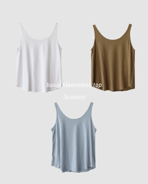 basic sleeveless top / 3colors