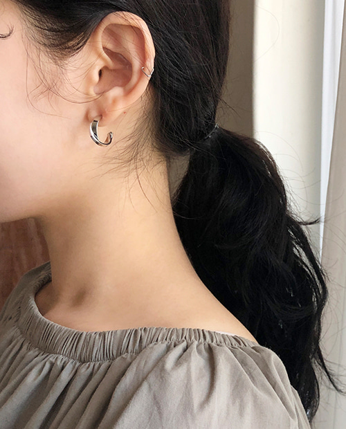 cross silver earring