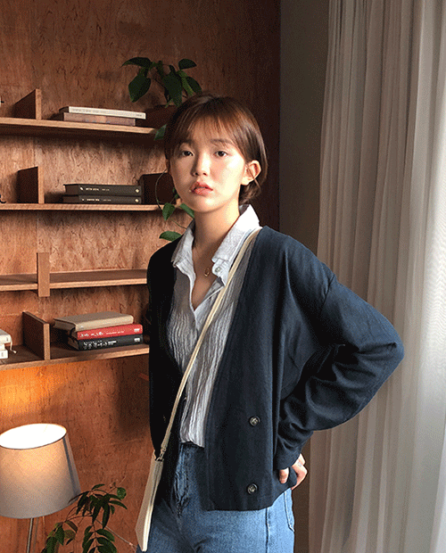 classic button jacket : navy
