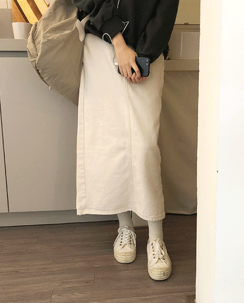 cream stitch skirt
