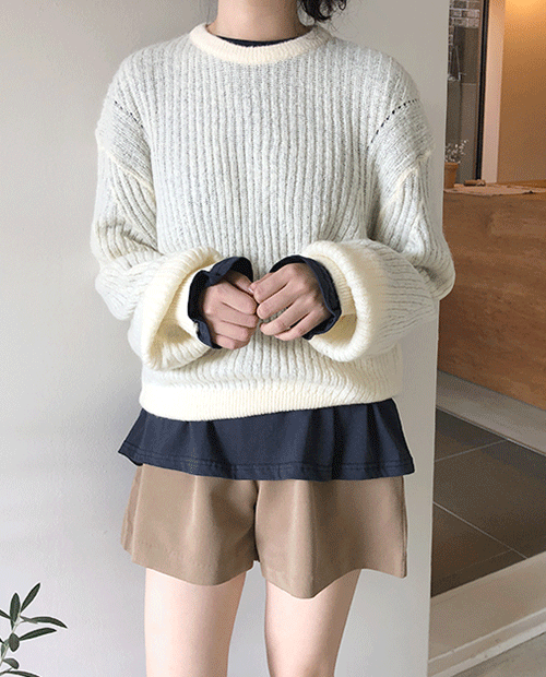 lucky round knit / 2colors