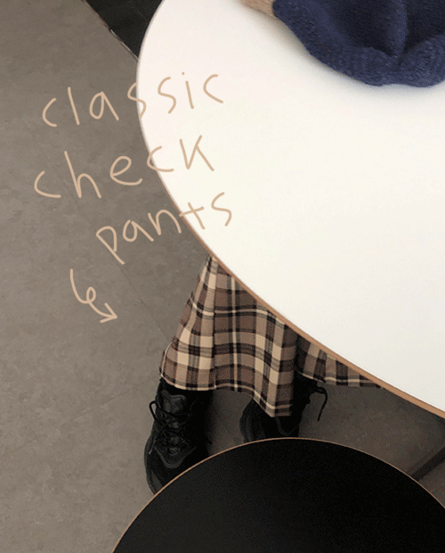 classic check pants : brown
