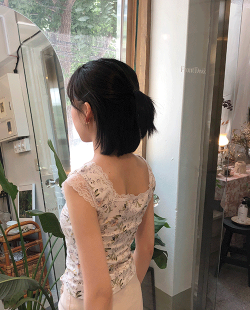 night lace sleeveless / 2color