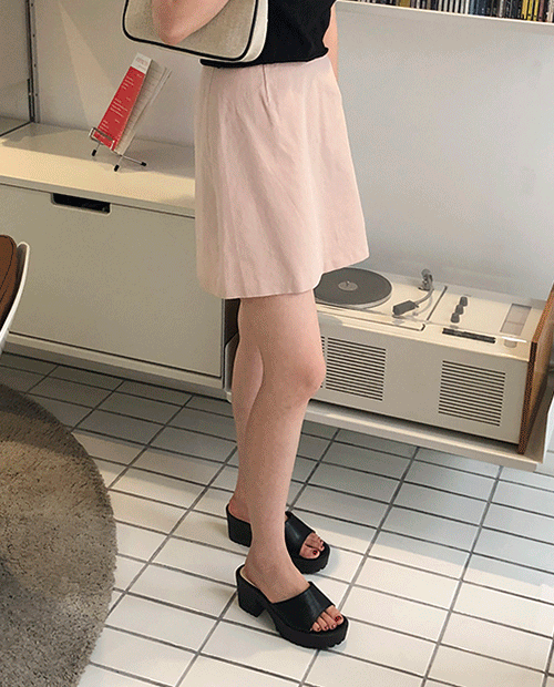 plain mini skirt / 3color