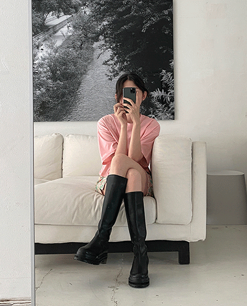 steady long boots : black