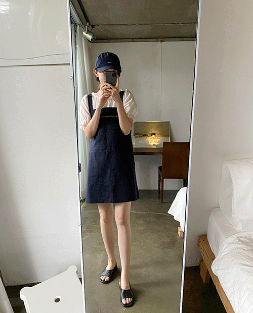 toby overall dress : navy