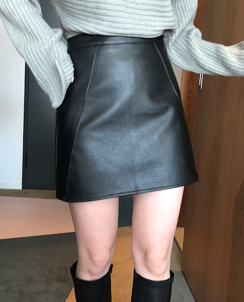 tani leather mini skirt / 2color