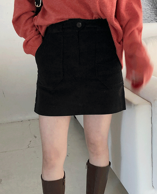 bone corduroy mini skirt / 2color