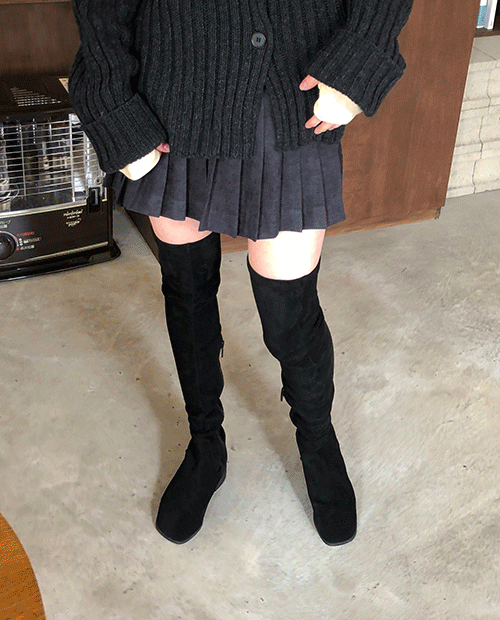 pleats mini skirt pants : black