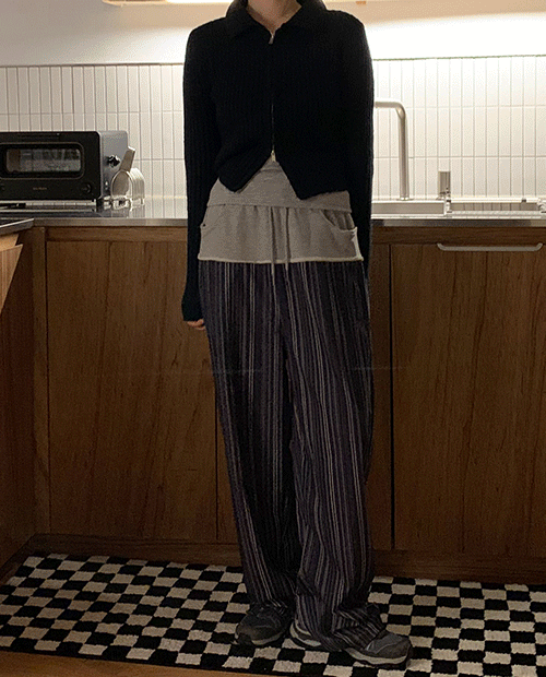 two-tone half pants / 2color