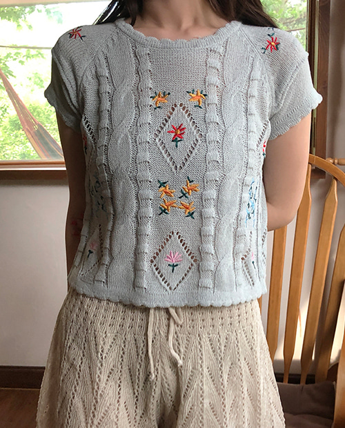 cozy summer knit top / 2color