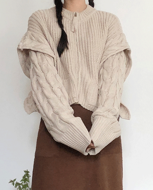 cover knit cardigan / 3color