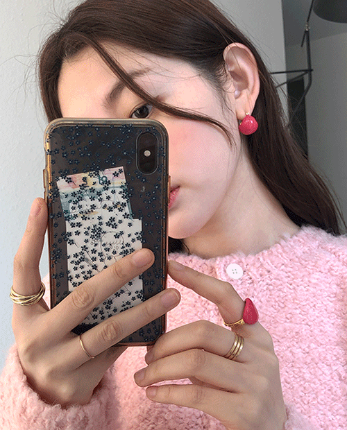 vivid earring : pink