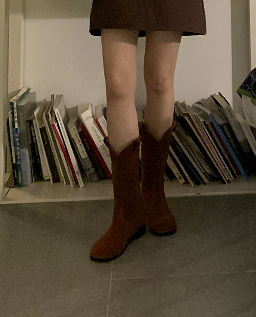 round suede boots / 3color