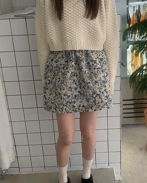 flower jacquard mini skirt / 2color