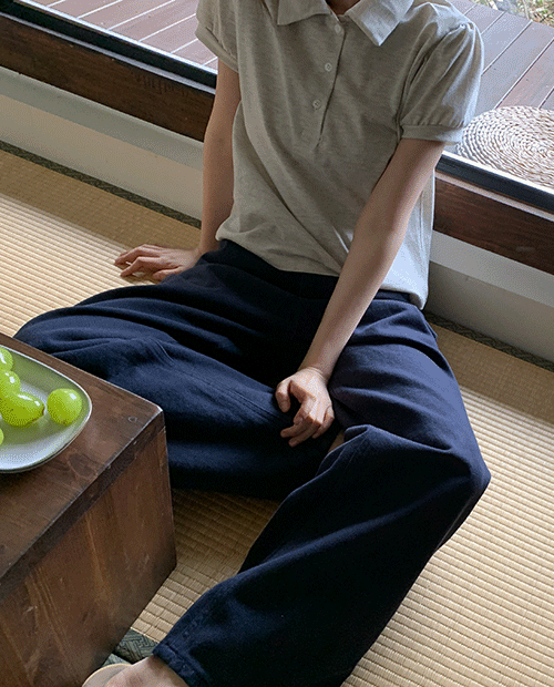 weed cotton pants / 2color