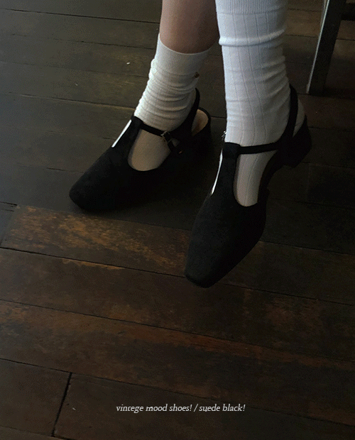 vintage strap shoes : black