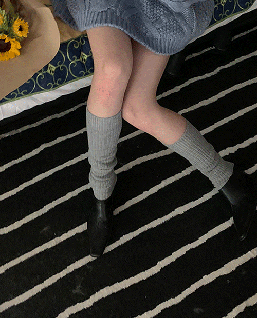 golgi knit knee socks / 2color