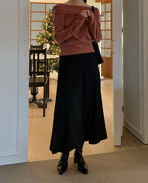 front pleats skirt / 2color