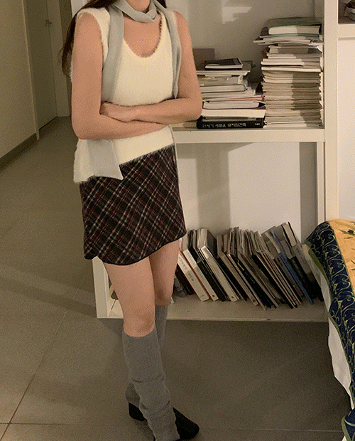 eve check mini skirt / 3color