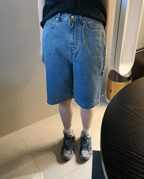 vintage denim half pants