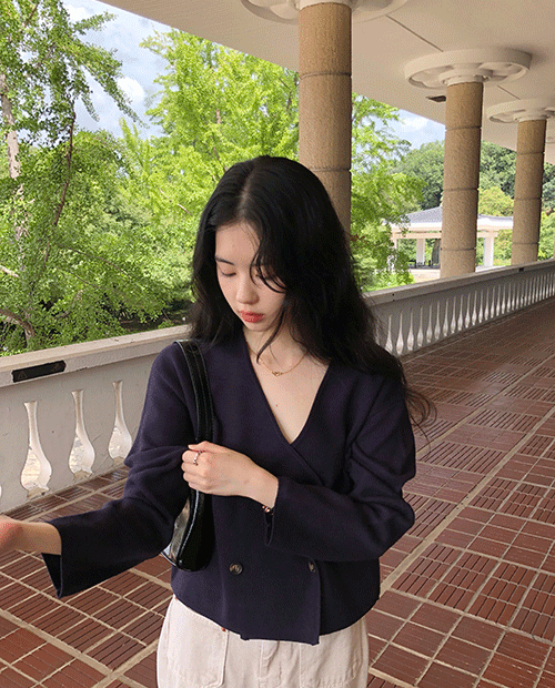 slowly double cardigan / 3color