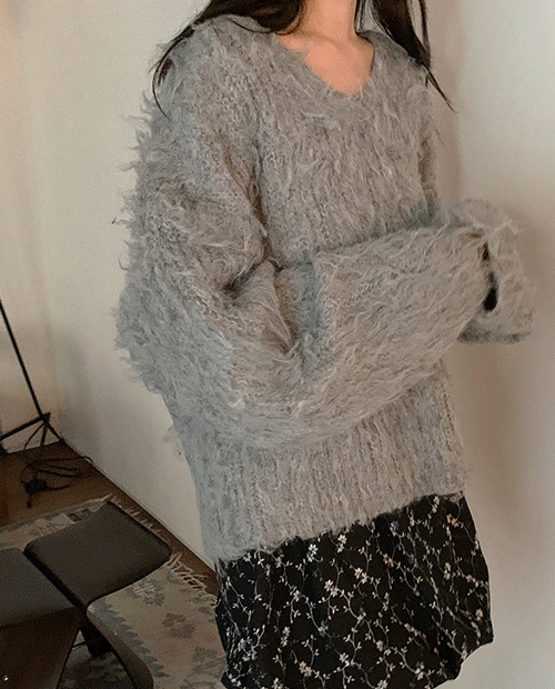 cashmere v-neck knit / 2color