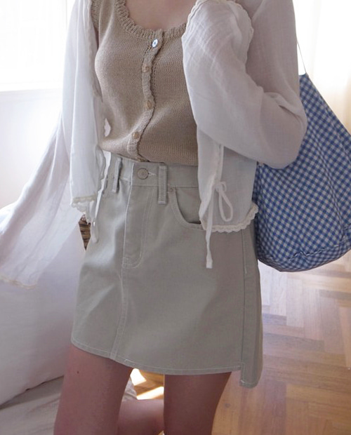cotton mini skirt