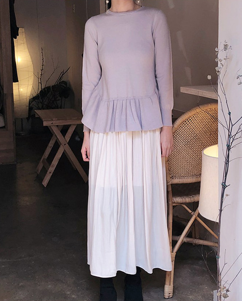 silky pleats skirt / 2colors