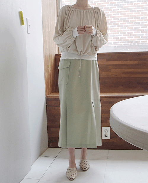 double slit skirt : mint