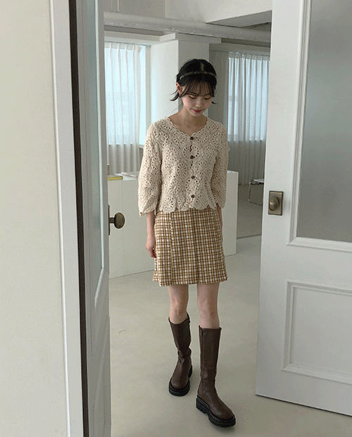 moo check mini skirt / 2color