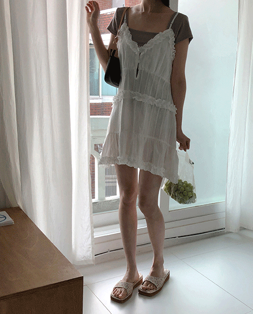 lace mini dress : ivory