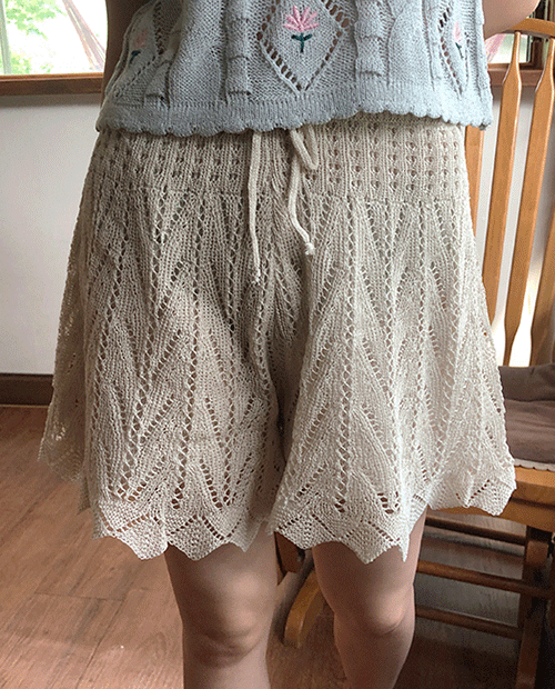 lace knit shorts / 4color