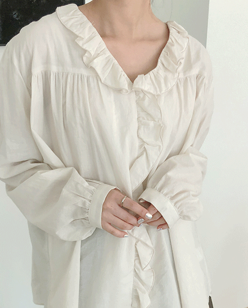 frill loose blouse  / 2color