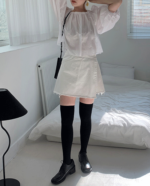 semi wrap mini skirt / 2color