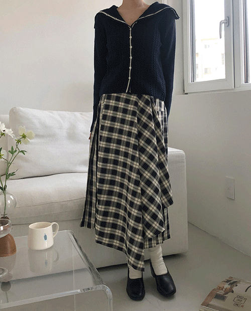 check frill skirt / 2color