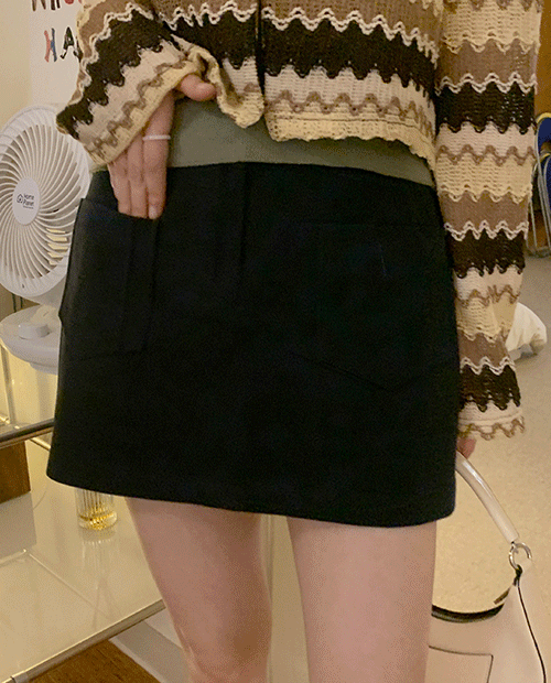 two pocket mini skirt / 4color