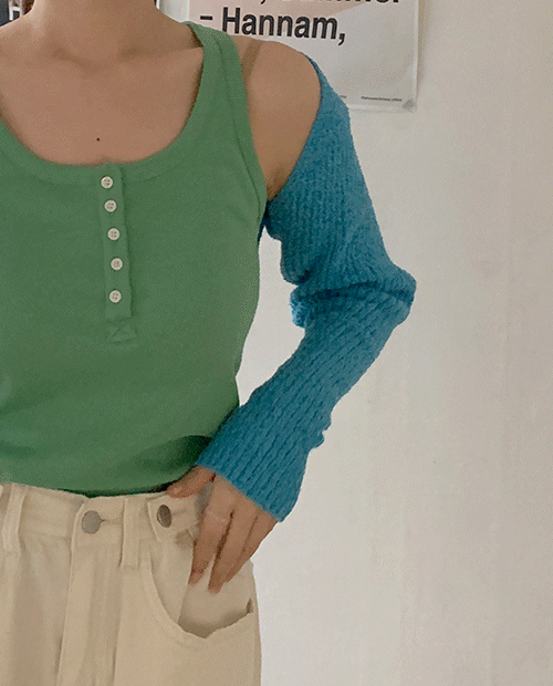 jane button sleeveless / 4color
