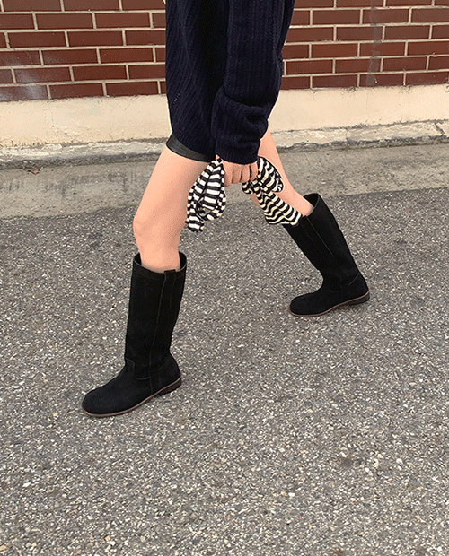 mood suede long boots : black