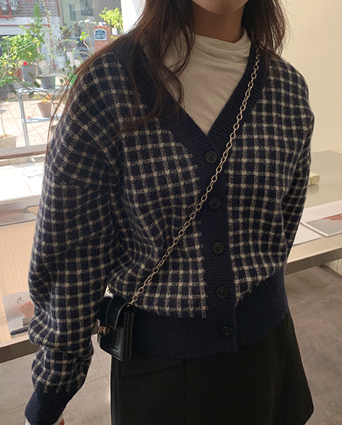 merry check cardigan / 3color