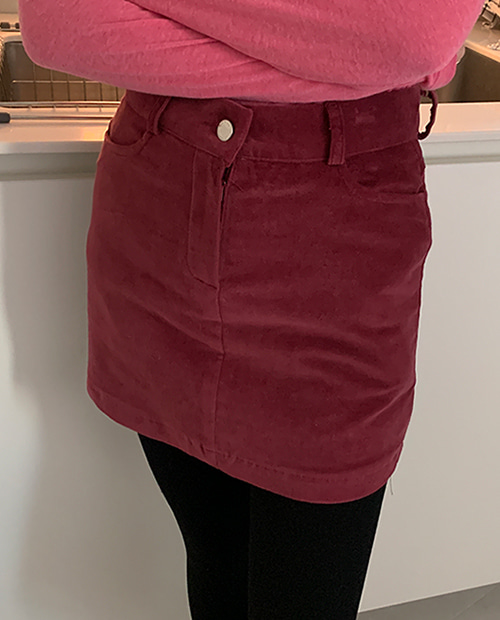 velvet mini skirt / 3color